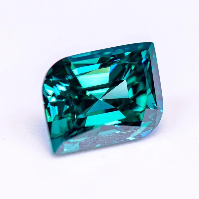 Moissanite Stone Leaf Cut Gemstone Primary Color Emerald Green Lab Created Diamond For Charms Women Jewel With GRA Certificate