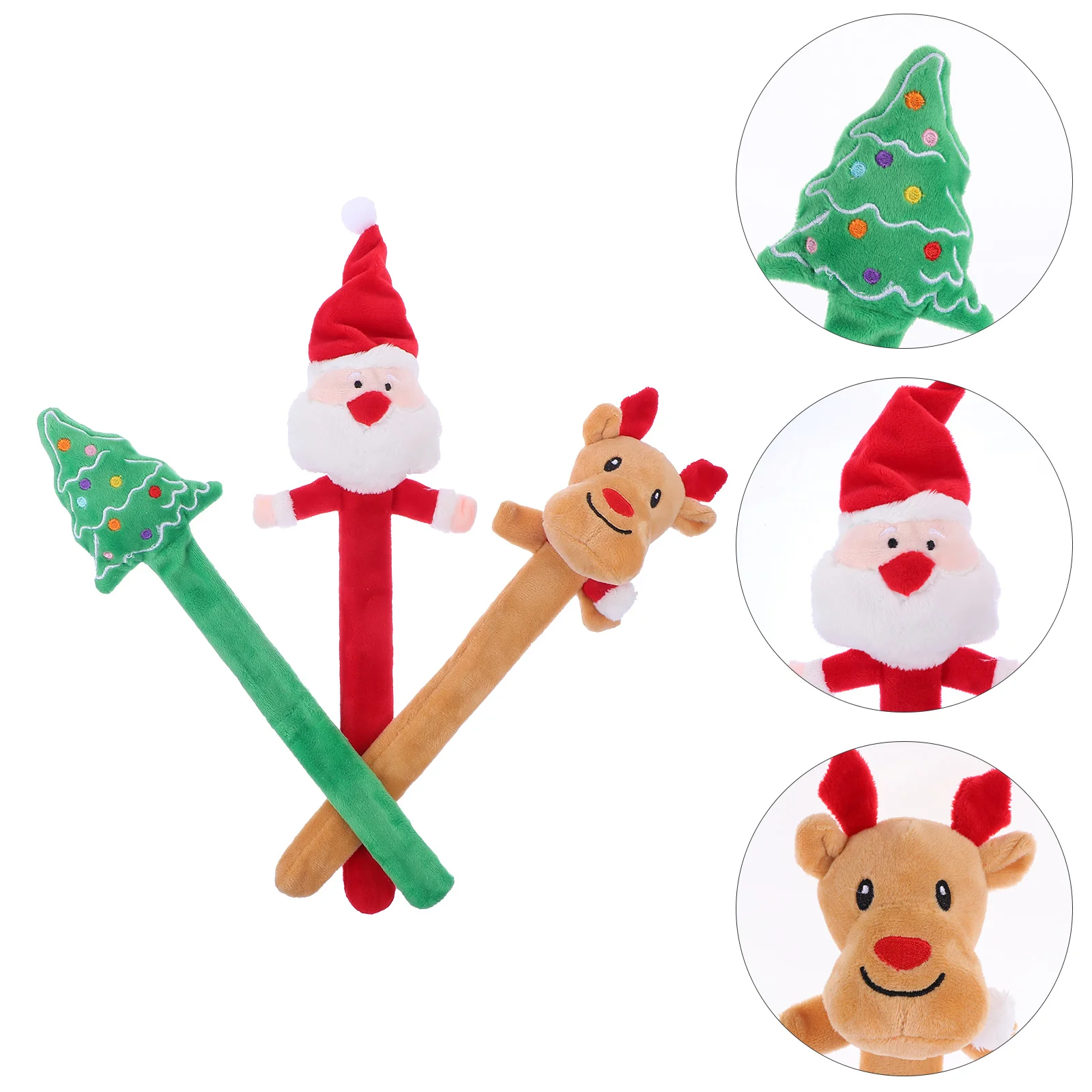 

3 Pcs Christmas Clapping Ring Bracelet Wristband Bands Fabrics Plaything Elder Decoration