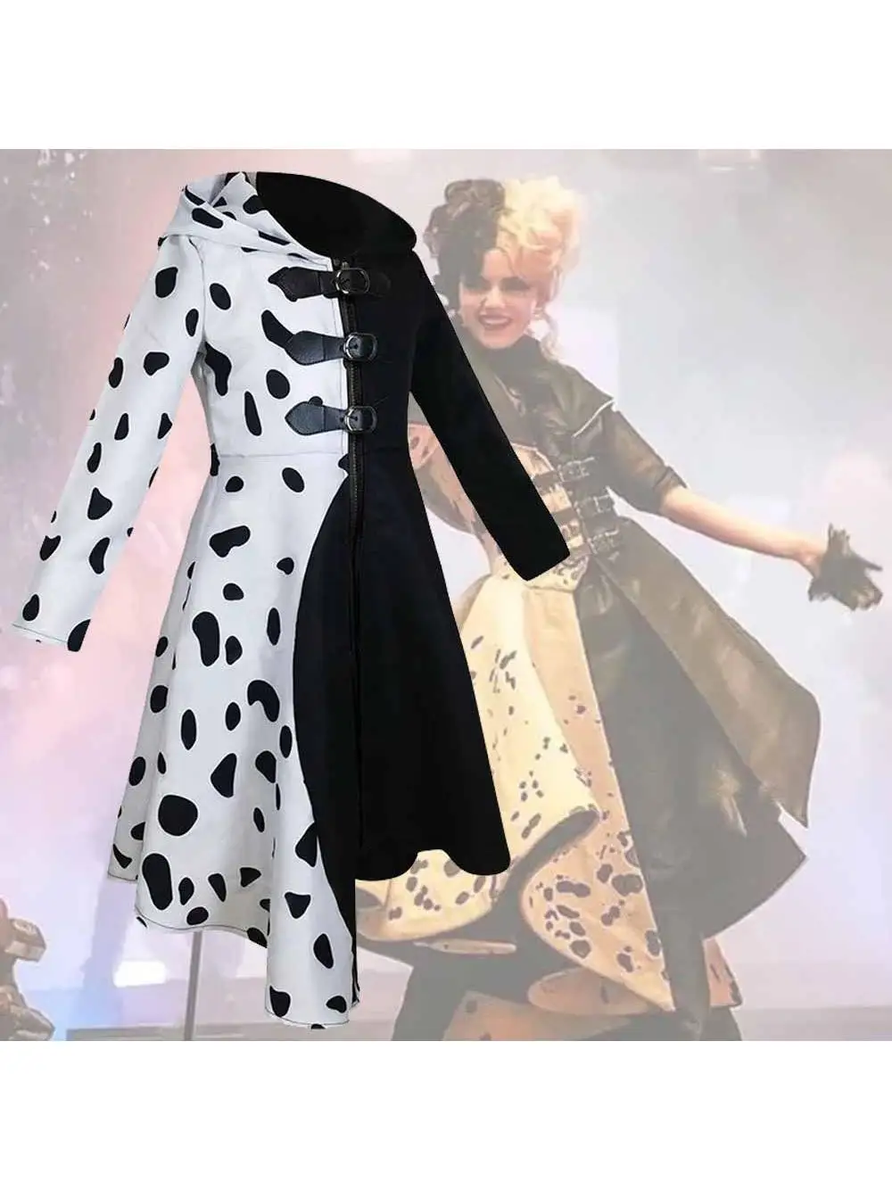 

Bla White Witch Cosplay Dr loween Stage Performance Costume 0 Dalmatians Skunk Ivan Stage Costume Women's Dr