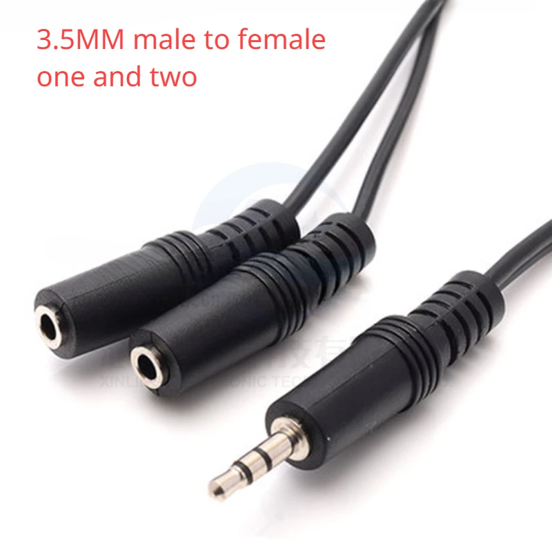 3.5mm one-to-two to dual 3.5mm one-to-two audio cable 1 male to 2 female headphone splitter adapter cable harness