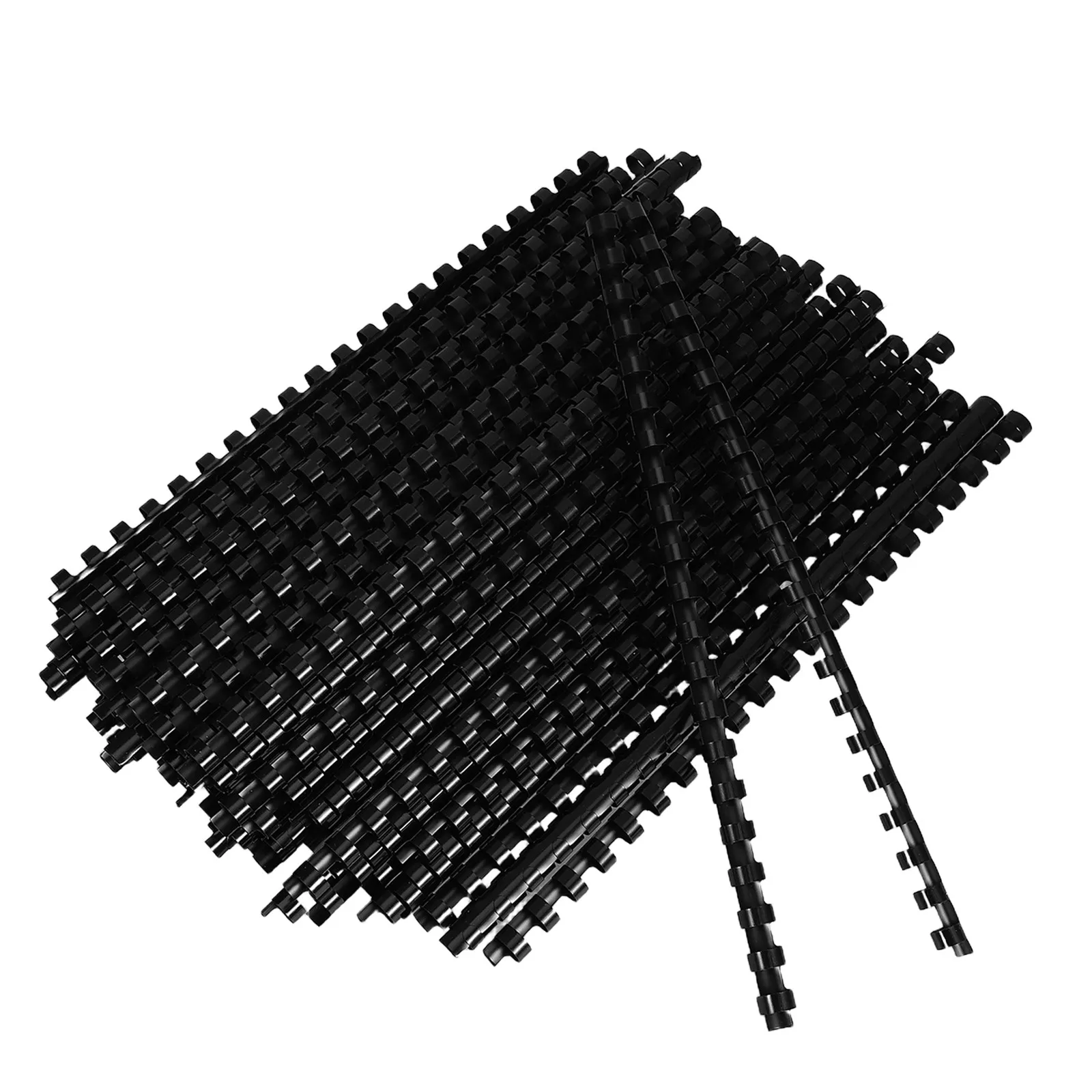 100Pcs Black Plastic Spiral Binding Combs Flexible Coils for A4 Document Notebook Calendar Book Making School Office Crafts