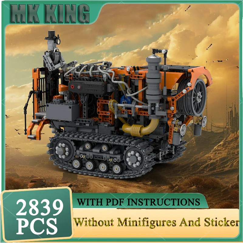 

Moc Building Blocks Steampunk Caterpillar Tractor Model Technology Bricks Engineering Vehicle DIY Assembly Toy Construstion Gift