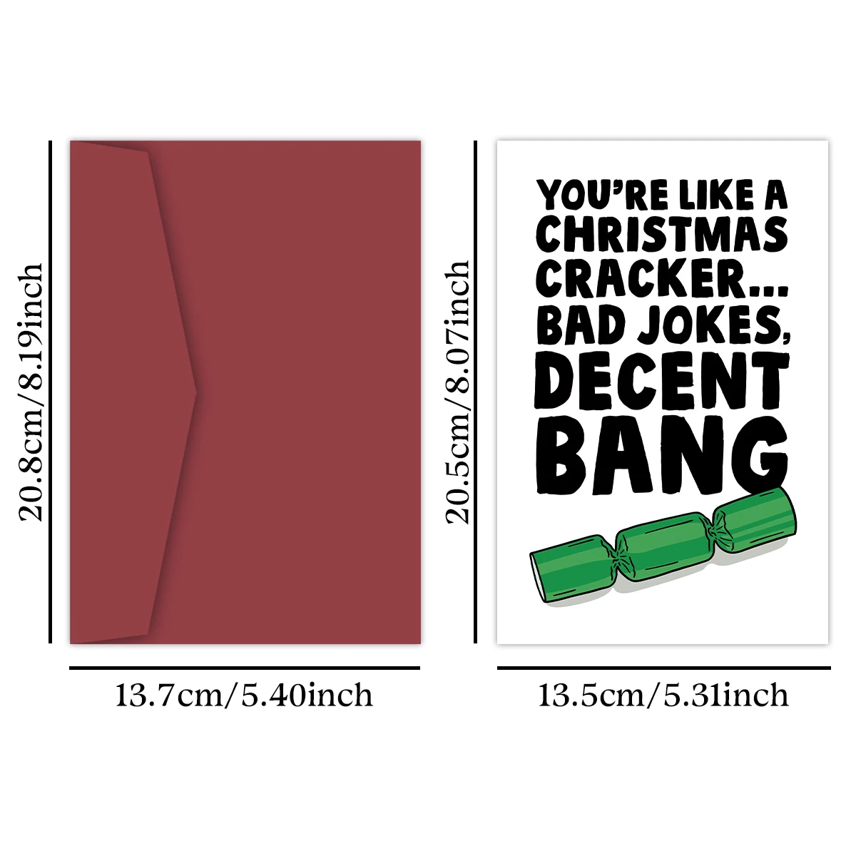 Cheeky Joke Christmas Card,You are like a Christmas Cracker,Decent Bang,Funny Christmas Greeting Card for Boyfriend,Girlfriend