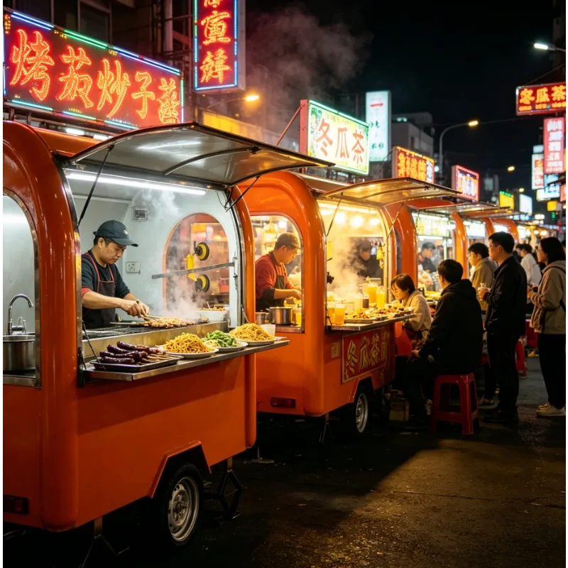 All-in-One Coffee Food Truck Trailer Mobile Kitchen with Dining Car Tables Stainless Steel Commercial Grade Fast Food CateCE DOT