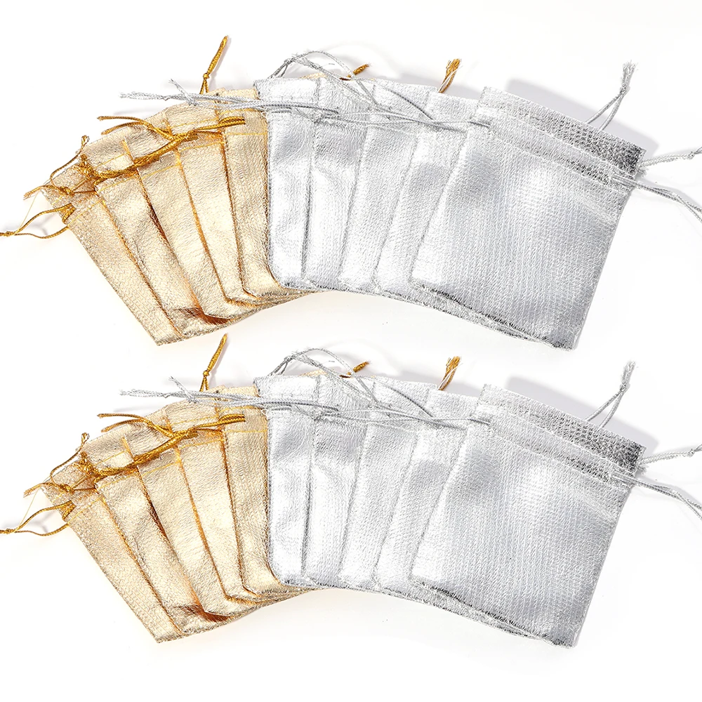 Multi Size Gold Silver Color Drawstring Velvet Bag Wedding Party Gift Bags Adjustable Jewelry Packing Bags&Pouches Wholesale