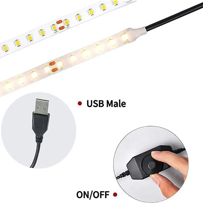 

1PCS USB DC 5V Stepless Manual Knob Touch LED Dimmer Switch for 5050 2838 Strip Light 1 Channel Brightness Adjustment Controller