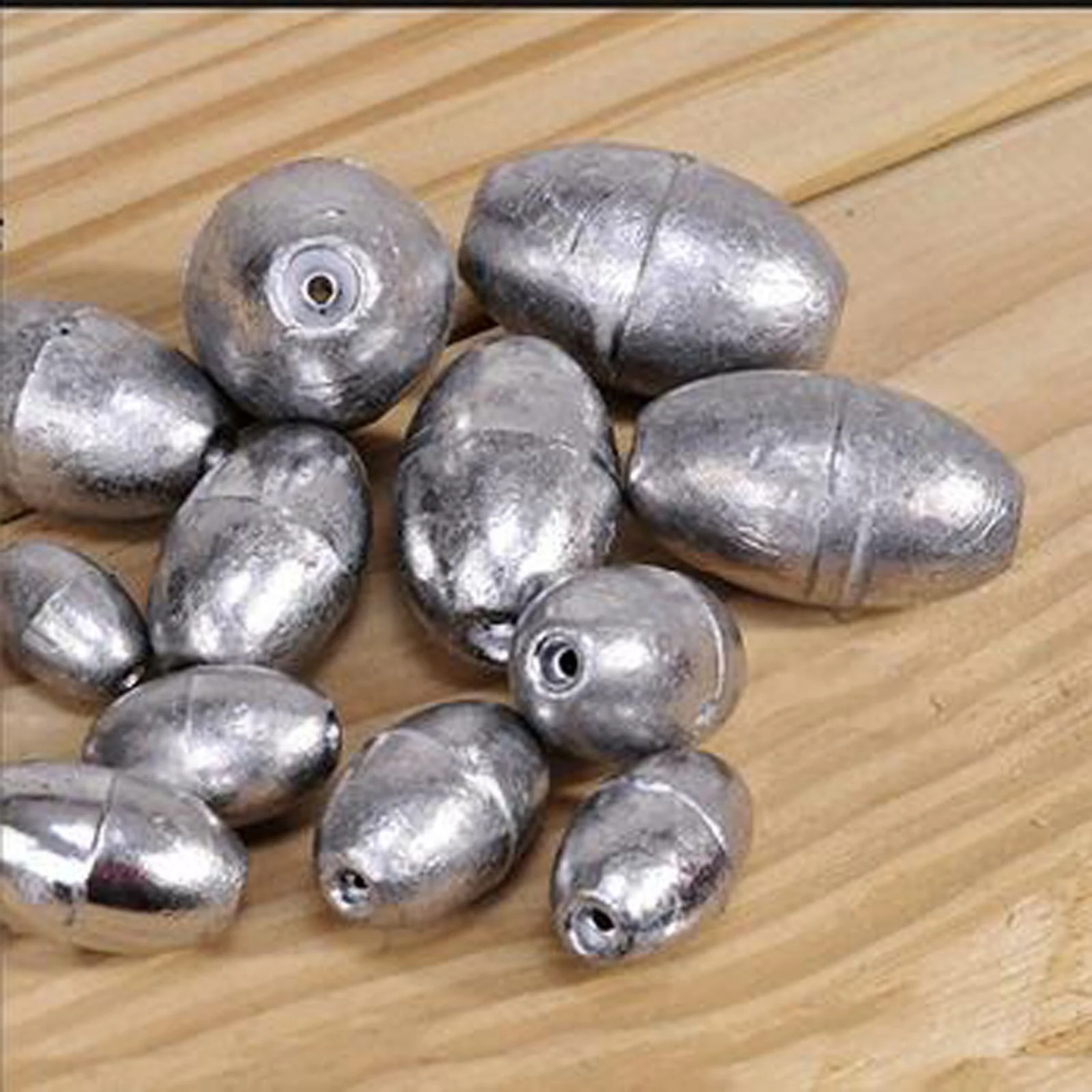 50pcs Olive Shape Sinkers Pure Lead Making Fishing Sinker Sports & Outdoors Supplies XR-Hot