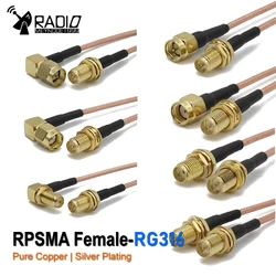 RG316 SMA to SMA / RP-SMA RF Coaxial Cable Male Plug to Female Jack Bulkhead Crimp Extension Pigtail Jumper Wire
