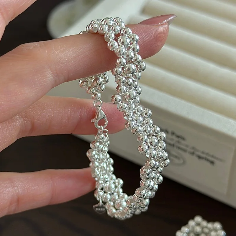 [Cciris.Com] S925 Silver Braided Bracelet Nickel Free Lead Safe Hypoallergenic Minimalist Wholesale Stacking Jewelry for Women