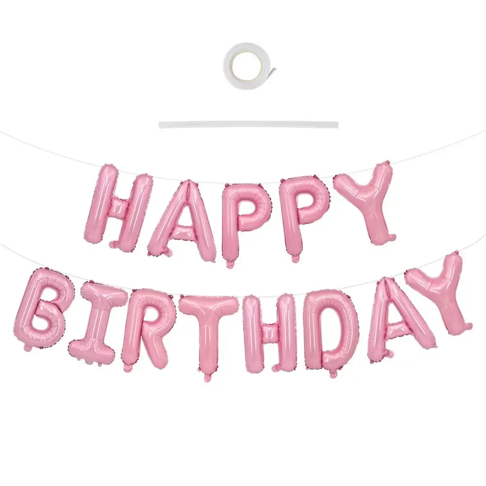 Goldblaue Happy Birthday Ballons 16 Zoll Folien-Buchstaben Geburtstagsbanner Girlande für Mädchen Jungen Kinder Erwachsene Geburtstagsdekoration – Detail 1