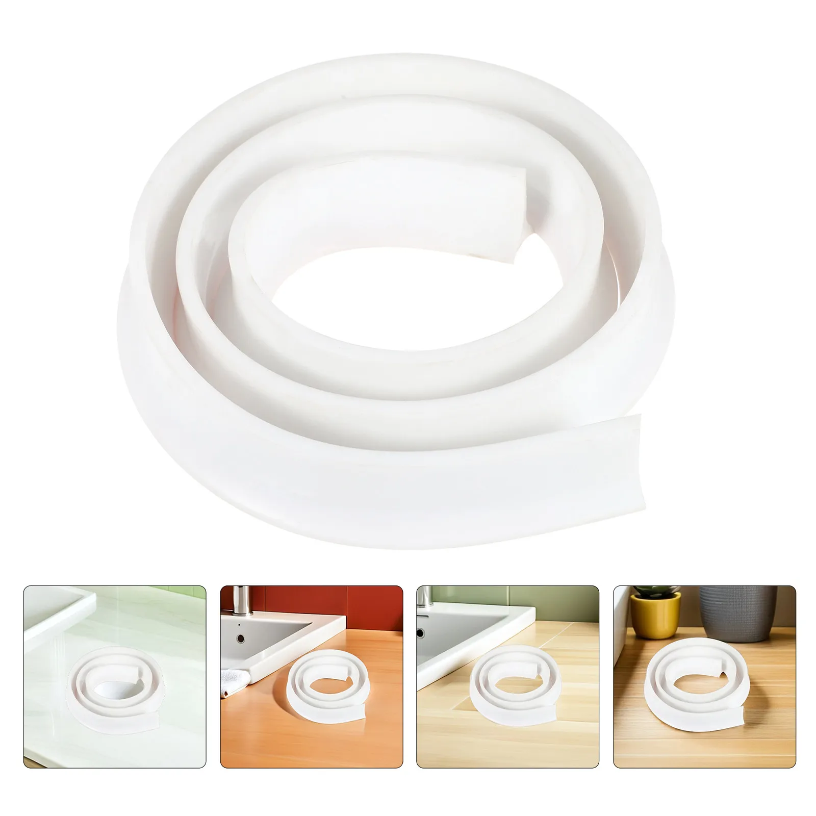 

Silicone Shower Water Dam Flexible Waterproof Barrier Strip Self-Adhesive for Kitchen Sink Bathroom Countertop Splash Guard