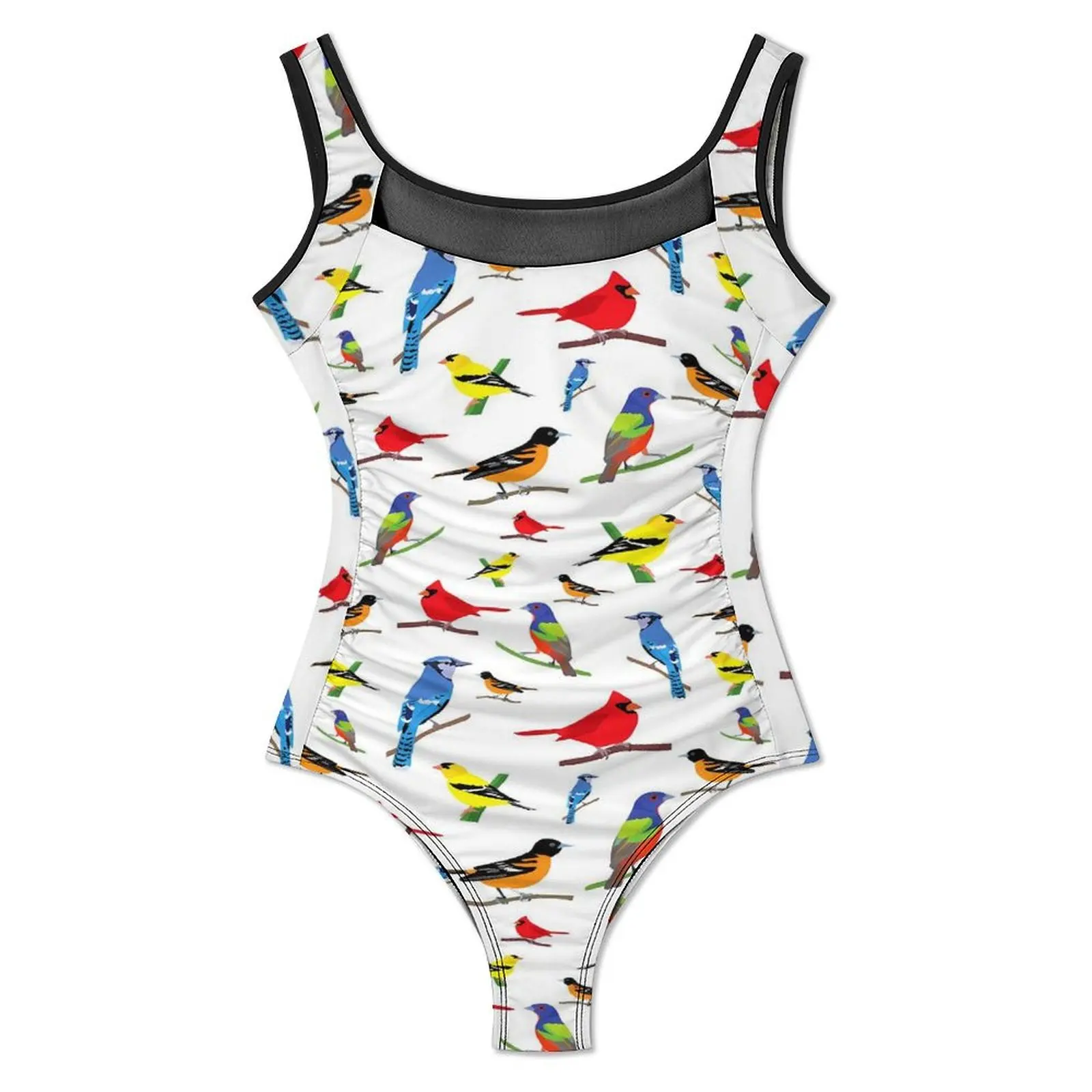 Colorful Bird Swimsuit North American Birds Swimwear One Piece Holiday Swim Swimsuits Cut Out Monokini Push Up Sexy Beach Wear