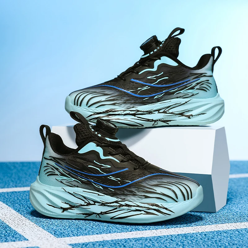 Children School Training Match Cushioning Anti Slip Tennis Shoes Running Shoes Mesh Rebound Comfortable Casual Sneakers for Kids