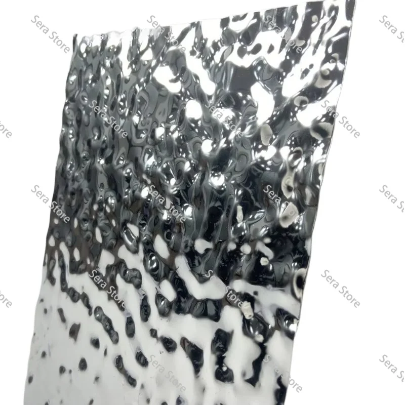 Painel de Parede 3D em Aço Inoxidável com Efeito de Ondas de Água, Impermeável e Durável para Decoração de Interiores