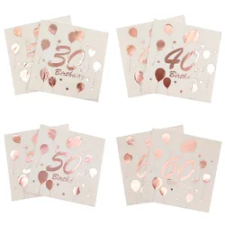 10Pcs 30 40 50 60 Year Birthday Party Disposable Napkins Women Men Adult 30th 40th 50th Birthday Anniversary Decoration Supplies