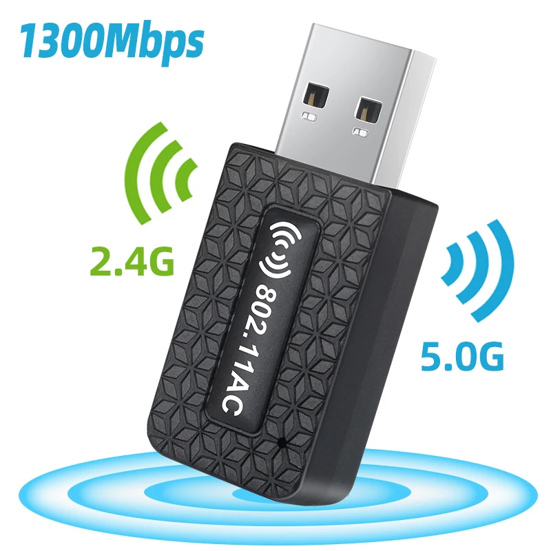 5ghz واي فاي محول واي فاي Usb 3.0 محول 1300 متر واي فاي هوائي محول إيثرنت لأجهزة الكمبيوتر المحمول بطاقة الشبكة 5g واي فاي دونغل استقبال