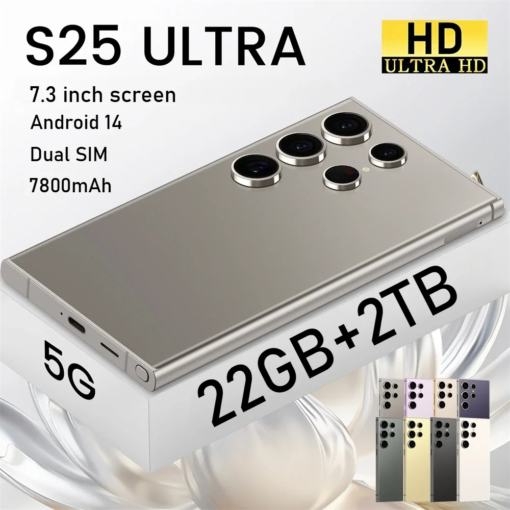 

2025 New S25 Ultra 7.3HD Original Global Version Mobile Phones 5G Smartphone Dual SIM Android 14 Cell Phone 7800mAh Cellphones