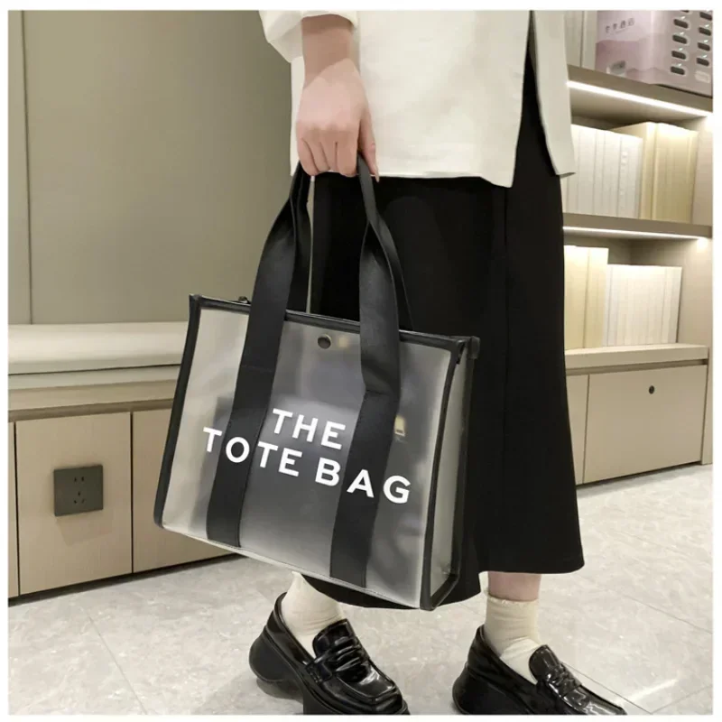 The Tote Bag For Women Designer Luxury Bag Clear Handbags Shopping Pink Transparent Shoulder Messenger Beach Hand Bags Purses