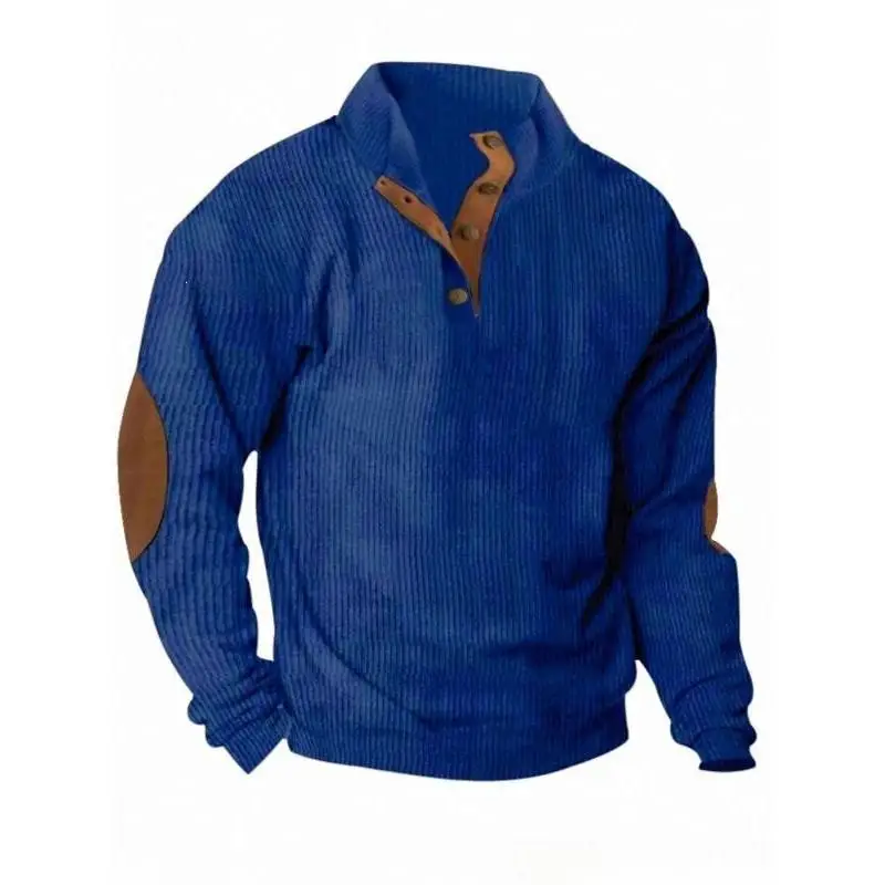 Men's Corduroy Shirt Jacket Patchwork Cotton PU Short Sleeve Cleanfit Style Summer Casual Wear Stand Collar Inner Wear