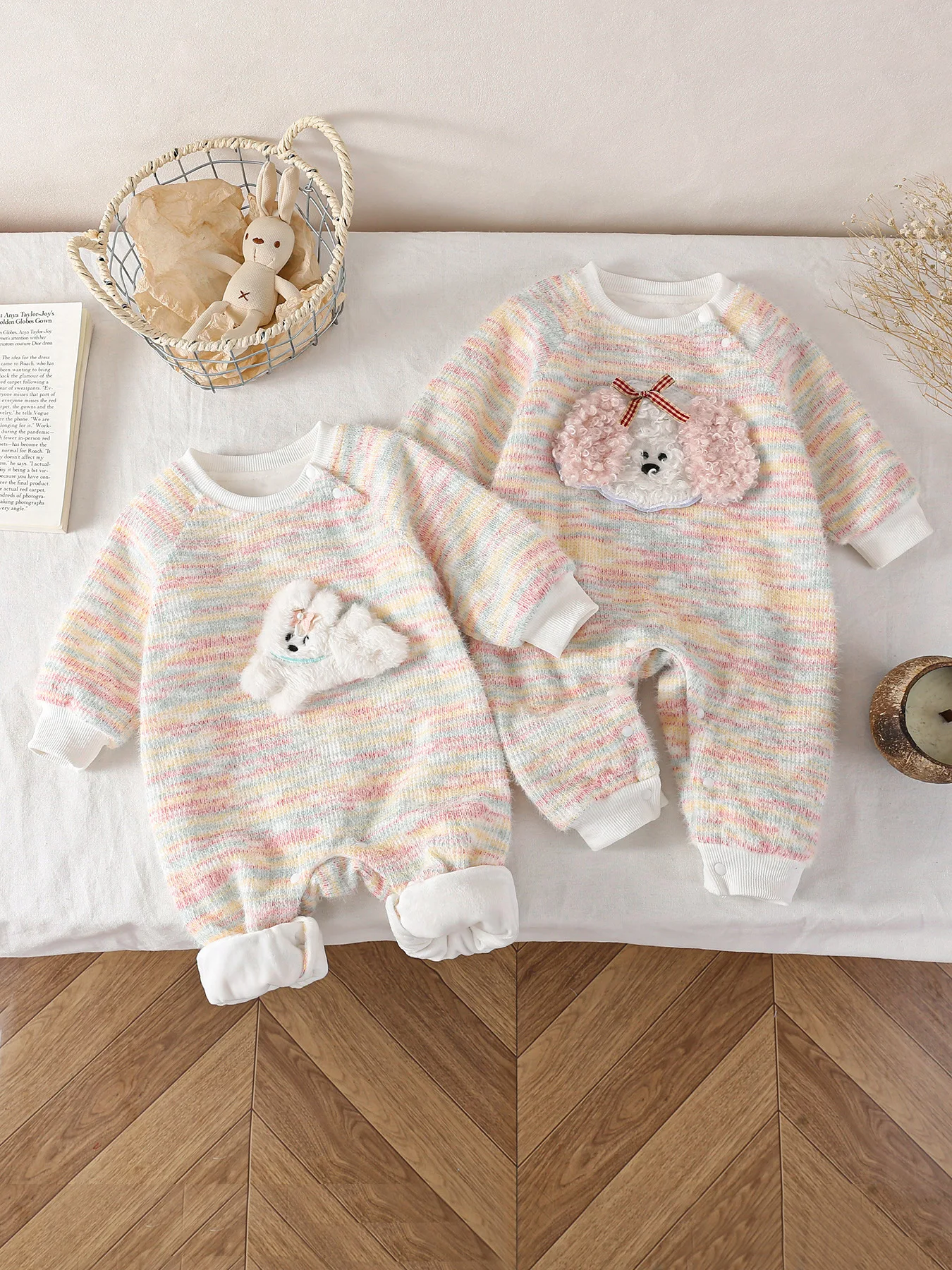 

0-2 Y Baby Clothes Fleece Lining Girls Rompers Infant Thicken Girls Jumpsuits Infant Girls Outfit