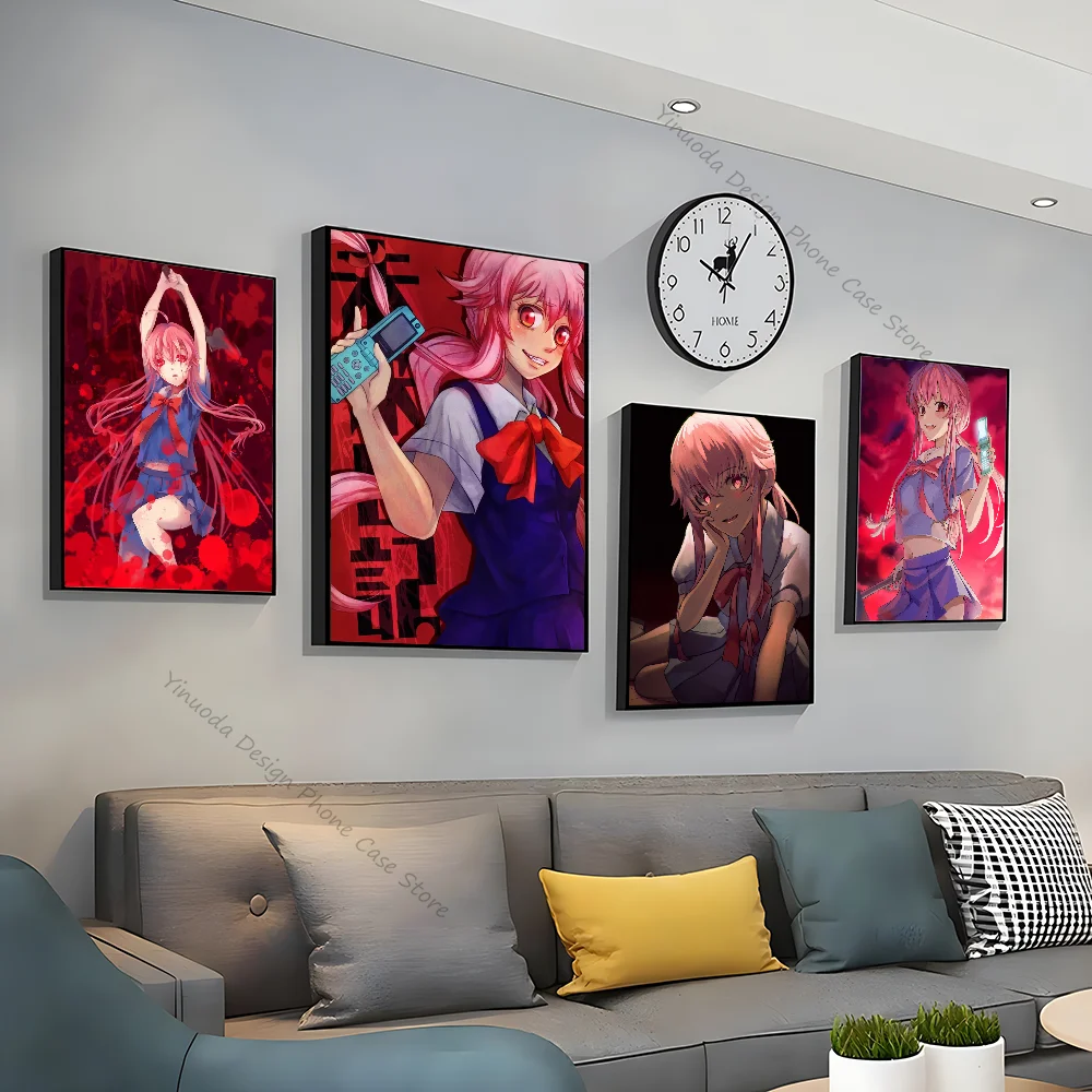 1pc Anime Figure Mirai Nikki The Future Diary Poster Good Quality Prints Room Home Bar Cafe Decor Aesthetic Art Wall Painting