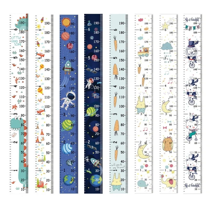Leuke Cartoon Design Kinderhoogtemeter Scandinavische stijl Kamerdecoratie Baby Kinderen Hoogtemeter Houten frame