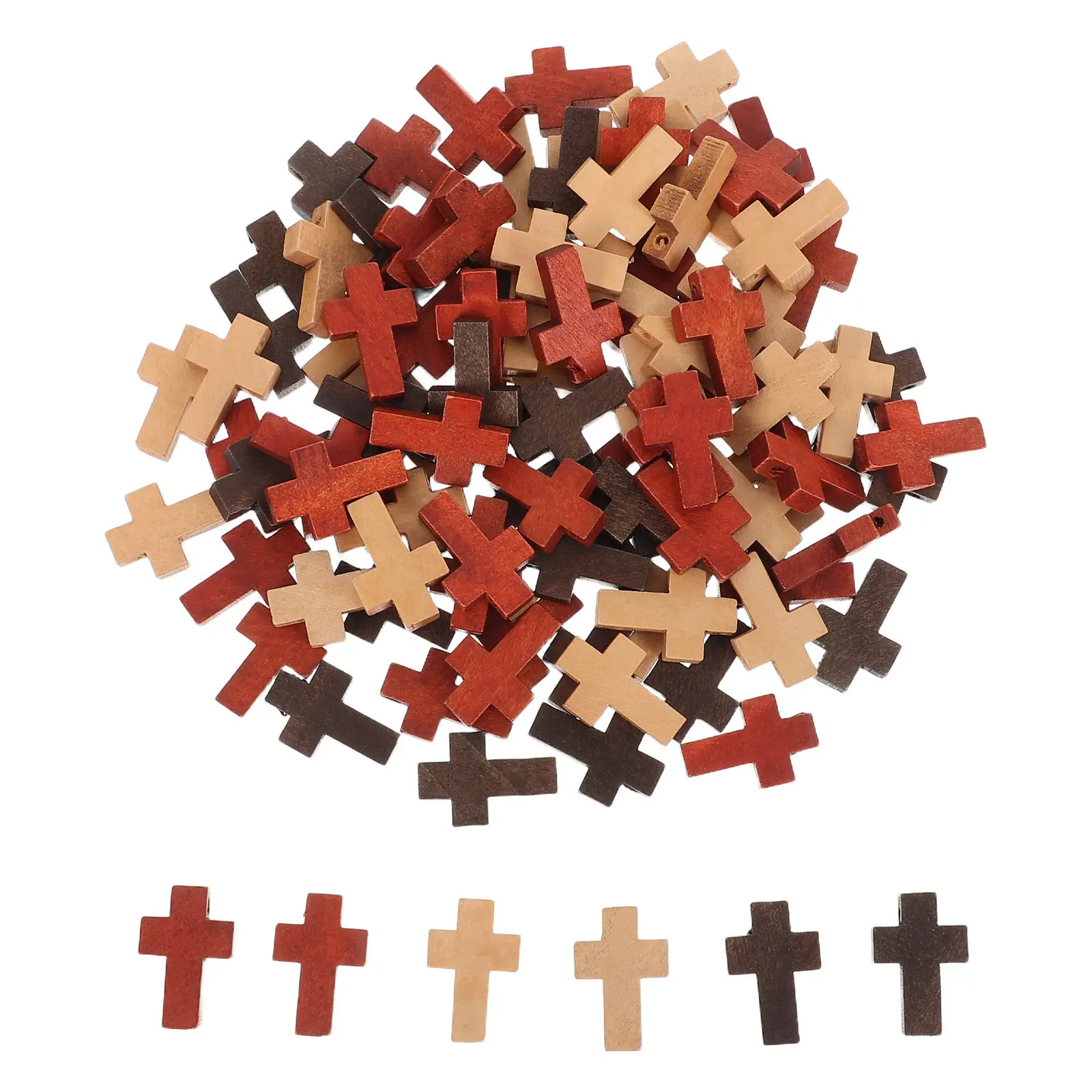 100 Pcs Cross Bracelet Charm Beads Making Craft Charms Christian 5 Colors Pocket Pendants Decorative Jewelry Diy Handmade