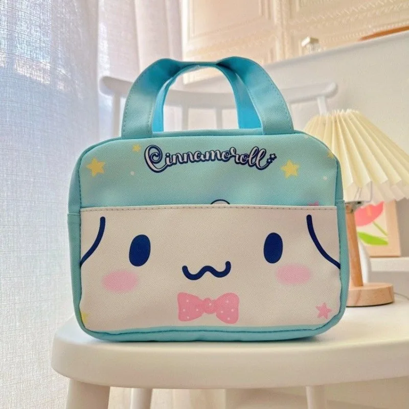 Kawaii Kuromi Cinnamon Roll Innovation PU Large Capacity Anime Sanrio Anime Cartoon Girly Heart Insulated Portable Lunch Bag