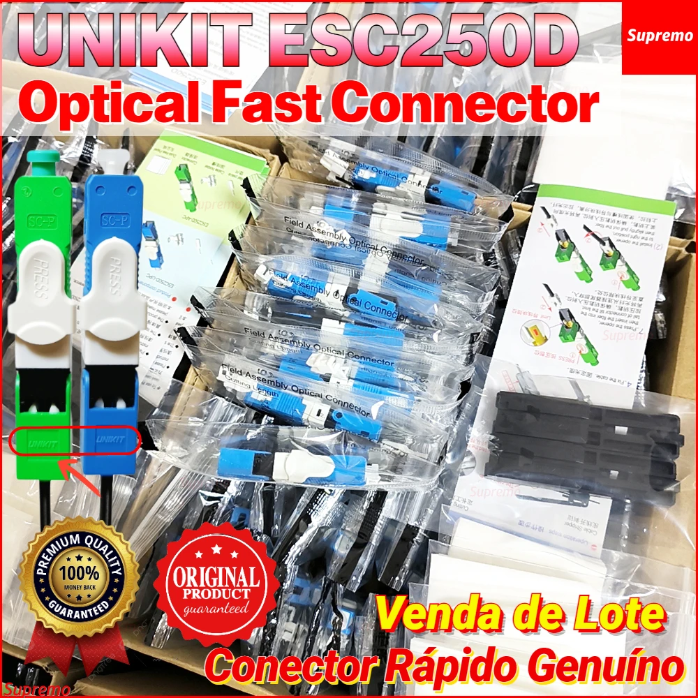 

100% Geniune FTTH UNIKIT ESC250D SC APC SC/UPC Single-Mode Fiber Optic Quick flange FTTH SM Optical Fast Connector