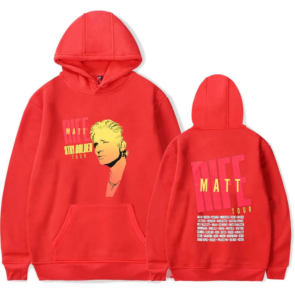 Matt Rife Stay Golden Tour 2025 Bluzy z kapturem Merch Damskie Męskie Długi rękaw Moda Codzienne Bluzy z kapturem