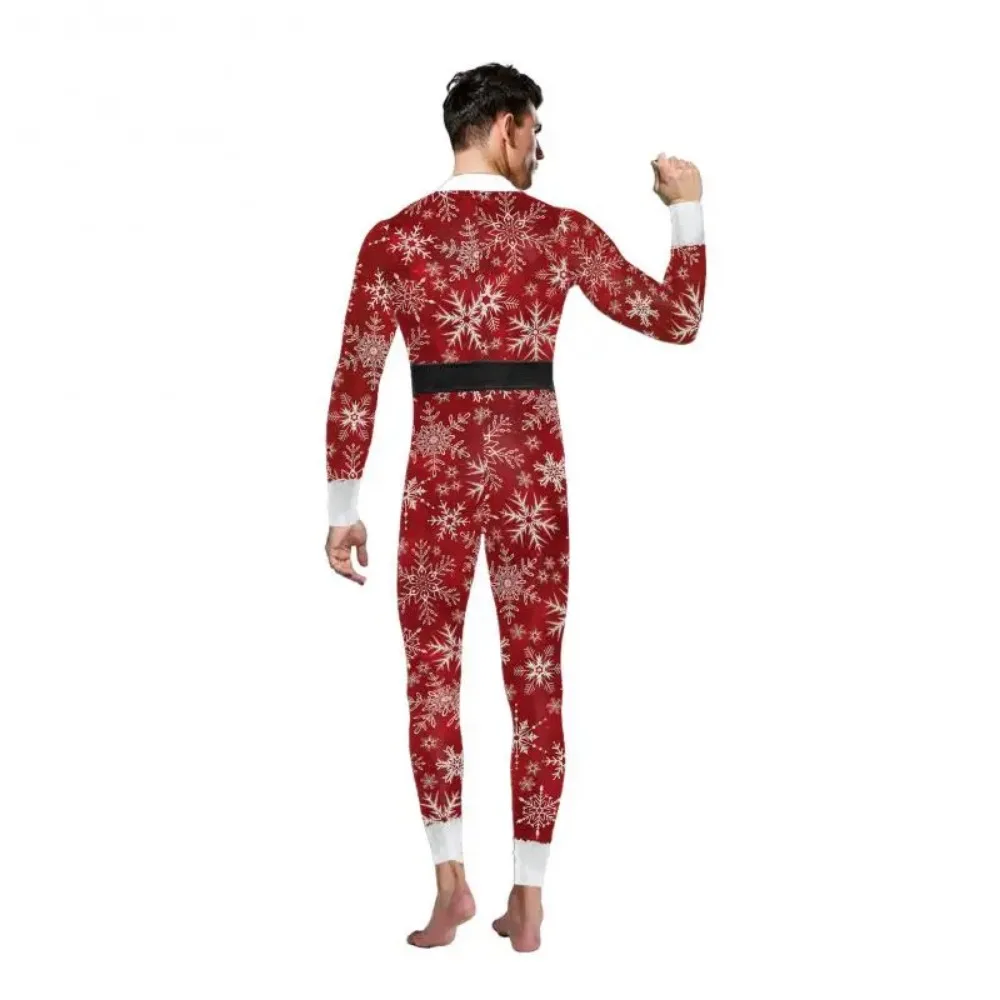 Catsuit de Natal para mulheres e homens, macacão estampado Papai Noel, 12% elastano, bodysuit Zentai, roupa de festa, presente de Natal, novo, 24