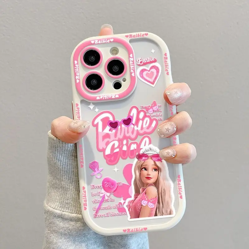 Barbie Princess Fashion Beautiful Phone Case For iPhone 15 14 13 11 12 Pro Max XR XS MAX Y2K Pink Girl Anti Fall Back Cover