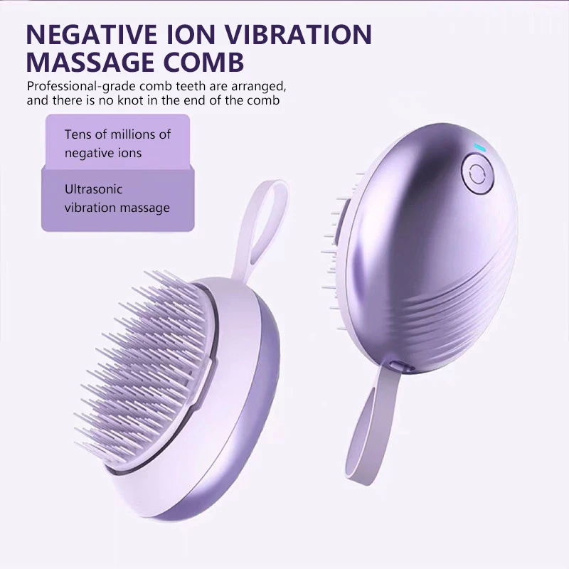 مدلك فروة الرأس الكهربائي لتمشيط خطوط الطول تخفيف الصداع الاهتزاز تدليك الأيونات السالبة العناية بالشعر مدلك