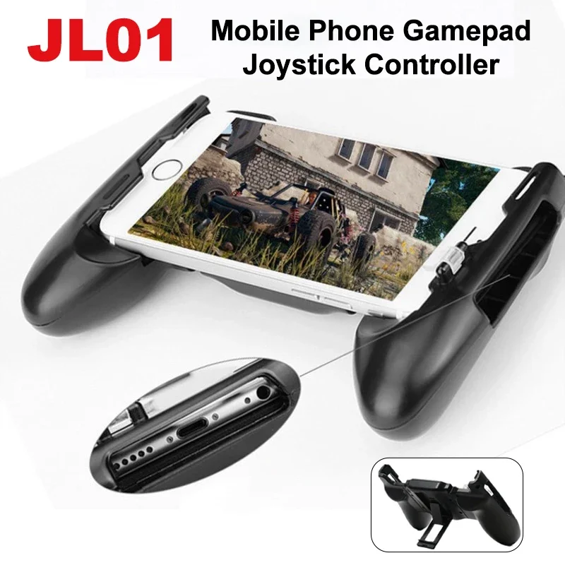 

JL01 Mobile Phone Gamepad Aim Shooting L1R1 Key Button for IOS Android PUBG Game Joystick Controller Handle with Plastic Bracket