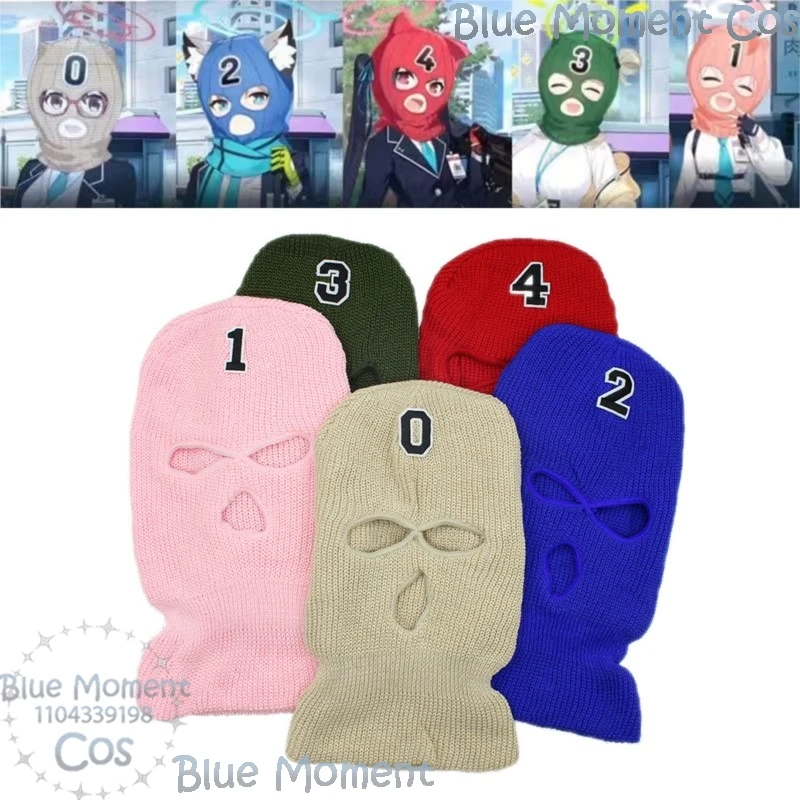 Game Blue Archive Sunaokami Shiroko Coaplay Costume Bandit Knitted Winter Hat Mask Soft Helmet Girl Women Holloween Customized