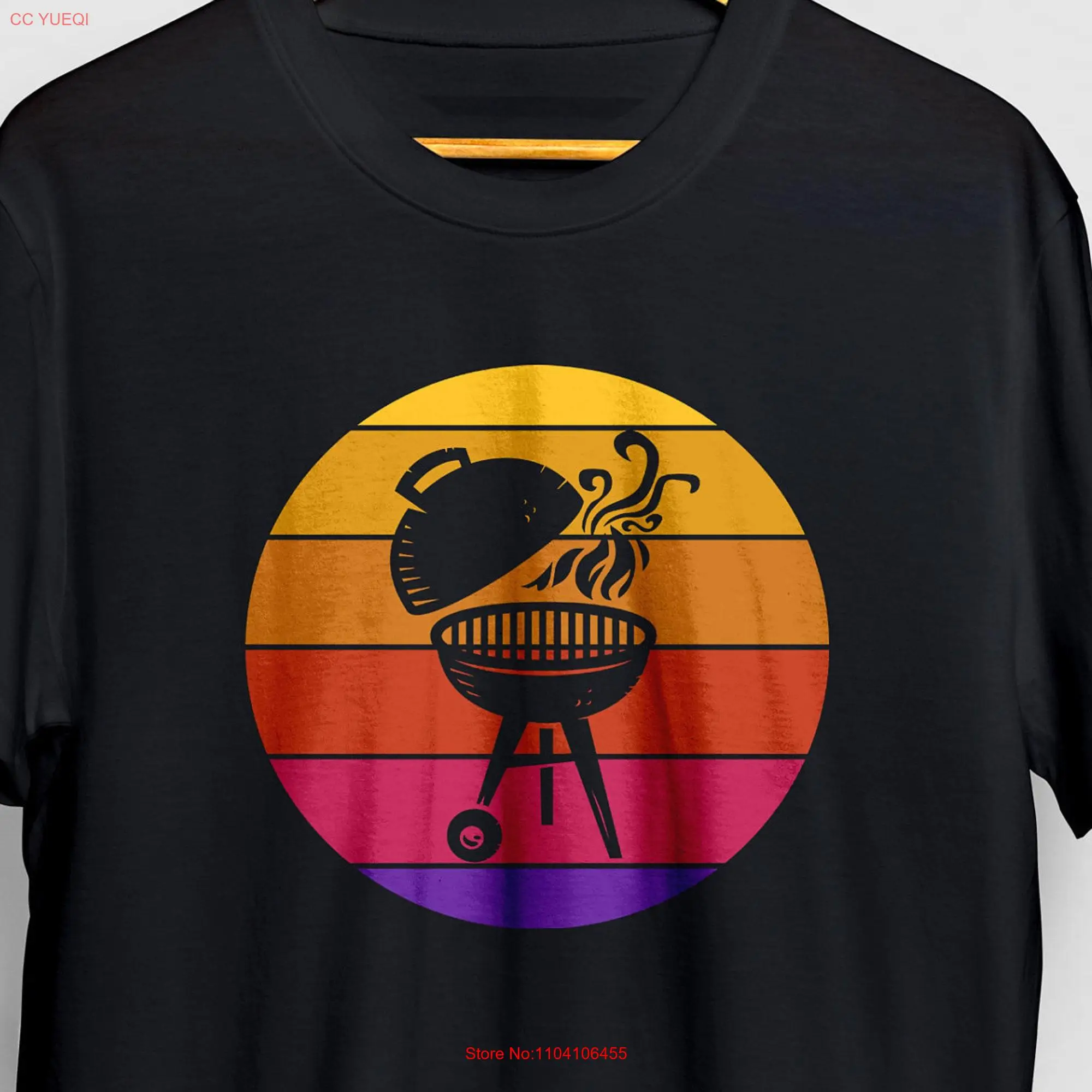 Retro 80's BBQ T shirt Grillmaster Grilling Men Mens Cooking Barbecue  long or short sleeves