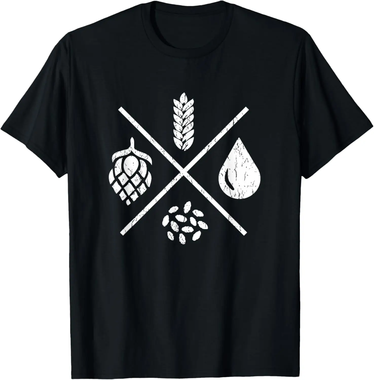 Camiseta de regalo para elaboración de cerveza, cebada, agua, levaduras, cerveza casera