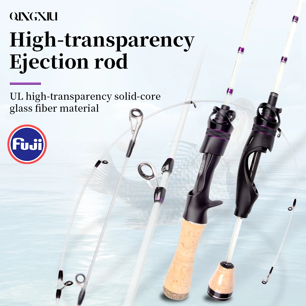 FISHINGFANS QINGXIU FIBERGLASS UL EJECT FISHING ROD FUJI O GUIDE RATTLE REEL SEAT ULTRALIGHT FISHING ROD – Detail 3