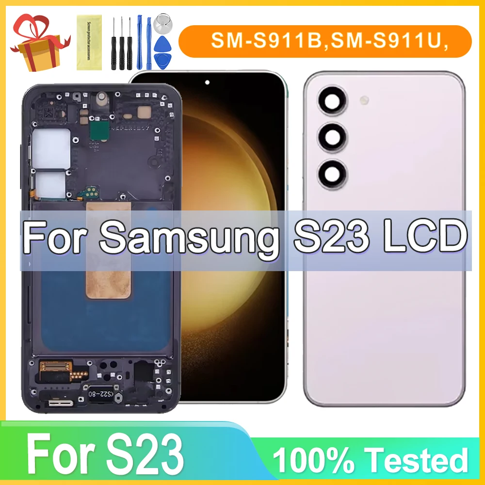 

TFT Tested For Samsung S23 LCD S911 S911B S911U Display Touch Screen Digitizer For Samsung S23 5G Screen With Frame