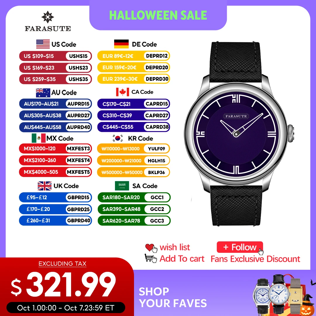FARASUTE New Power Reserve 80 Hours Manual Mechanical Watch For Men Swiss Super Luminous Sapphire 5Bar Waterproof Wristwatches