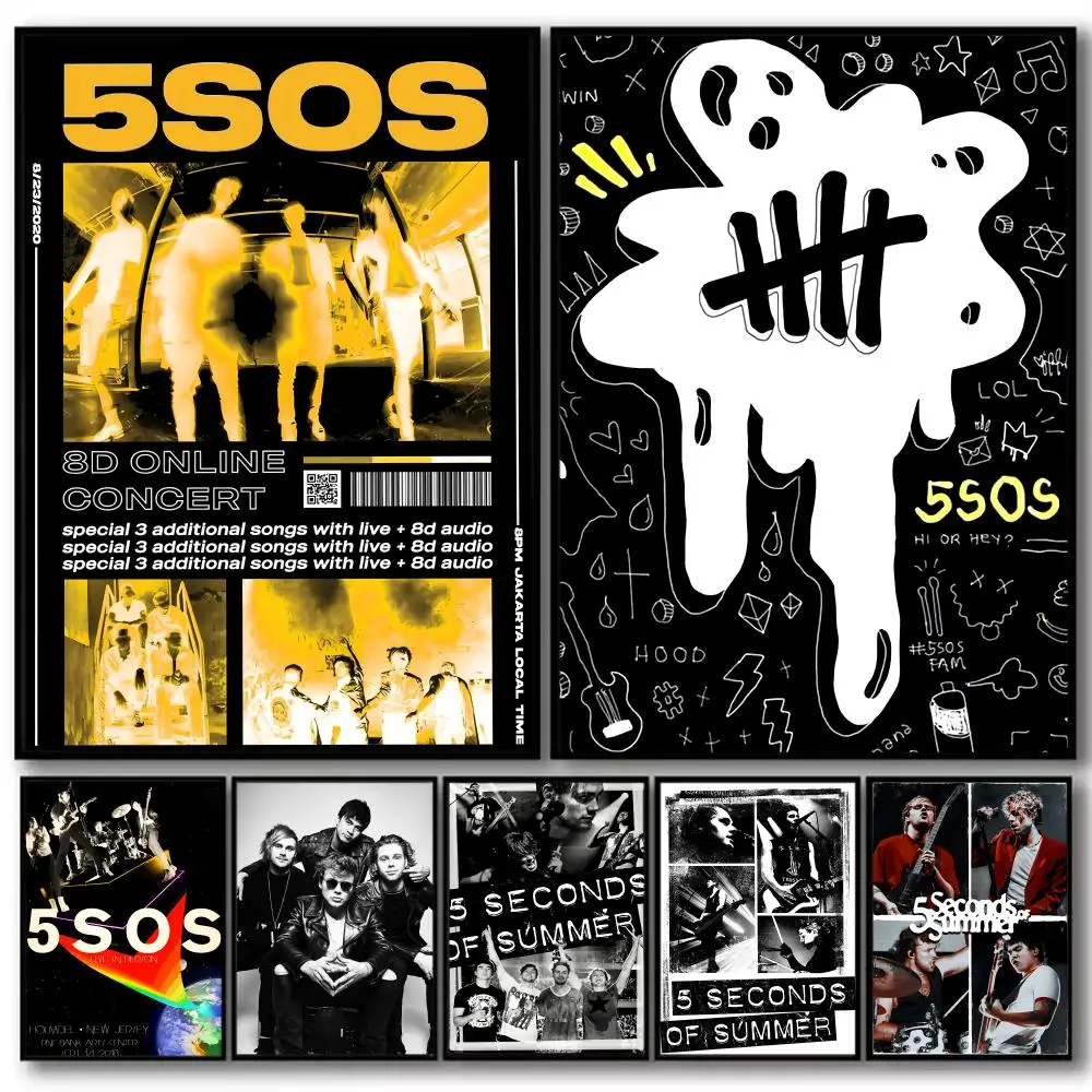 Rock 5 S_Seconds of S_Summers Band Album Linen Canvas Poster Wall Art Prints for Living Room Bedroom Office Home Decoration Gift