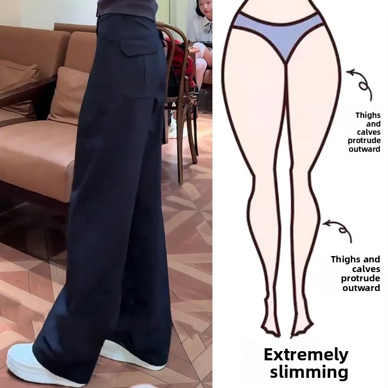 

High Waist Wide Leg Pants Women's Loose Casual Trousers Spring Summer plus Size Loose Drapey Straight Leg Pants