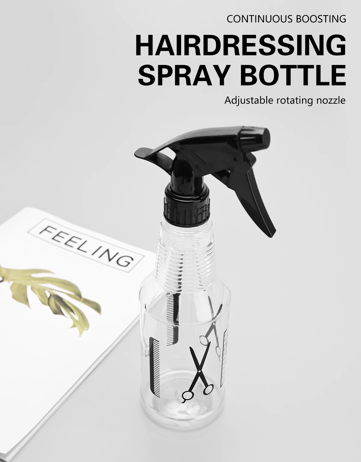 300ml Sprüh flasche Friseursalon Pulver Friseur Nachhaltig keit nachfüllbare Silikon behälter Barbershop Styling Tools Zubehör – Detail 1