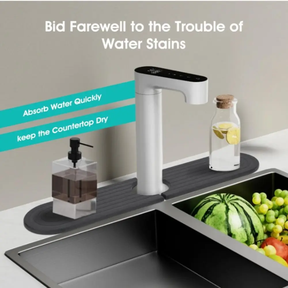

Super Absorbent Fast Drying Faucet Mat Diatom Mud Reusable Faucet Drain Pad Multipurpose Non-Slip Counter Protector