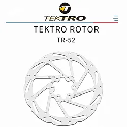 TEKTRO Bicycle Disc Brake Rotor TR-52 160mm/180mm For Mountain/Road Bicycle Stainless Steel 6-Bolt Rotor