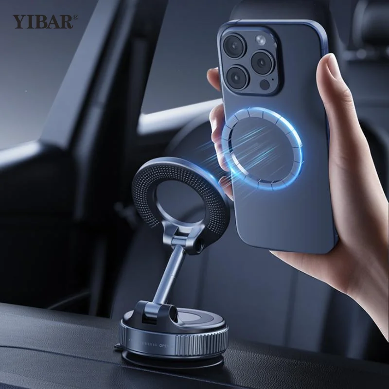 [YIBAR]Folding Strong Magnet Magnetic Phone Holder 360° Rotation Desk Car Vacuum Suction Windshield Dashboard Mobile Holder 2025