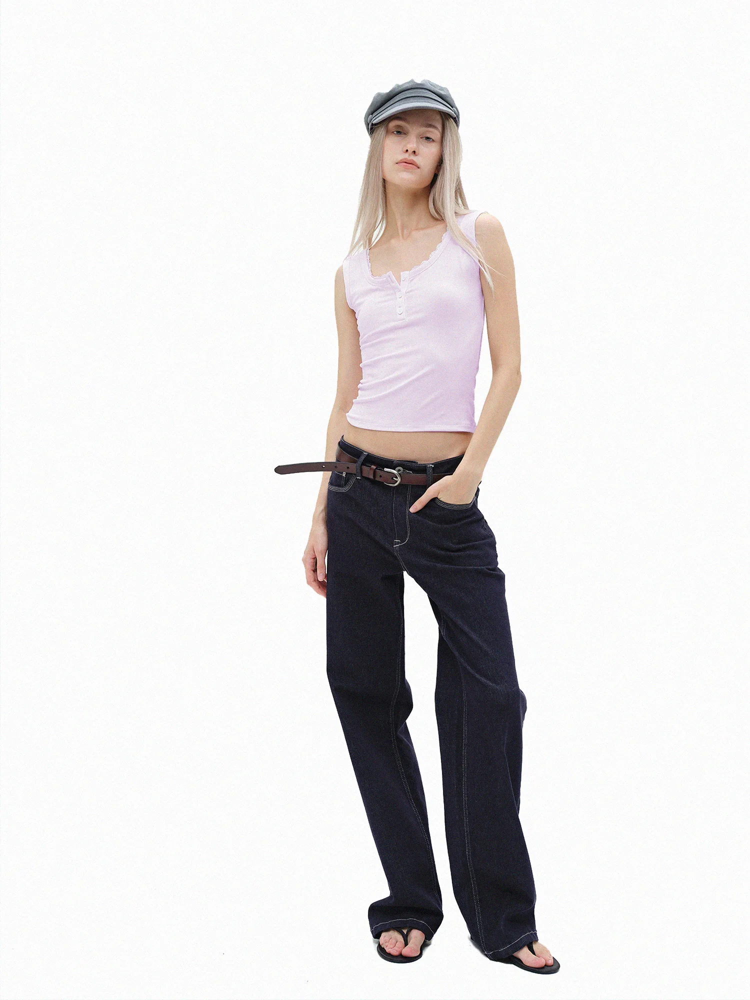 

Blue Mid-Low Waist Elastic Jeans Non-Fading Straight Leg Jeans H001 Women's Cotton Stretchy Denim Pants Comfortable All-Season