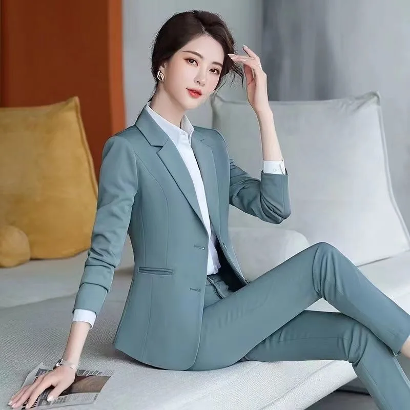 

New 2024 Formal Office Women Double Breasted Solid Blazers And Jackets Female OL Traditional Classical Long Sleeve Suit Jacket