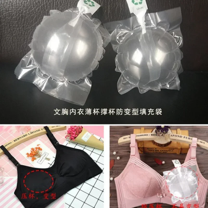 100pcs Clear  Rotundity Inflatable Bag Hat Underwear Anti Deformation Support Bags Express Pack Buffer Bubble Pouch Filling Bag