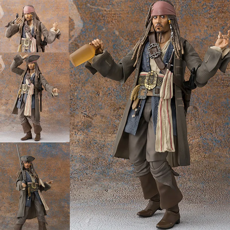 Anime SHFiguats Fluch der Karibik Captain Jack Sparrow Action Figure Sammeln Modell Spielzeug Für Weihnachten Geschenk Puppen